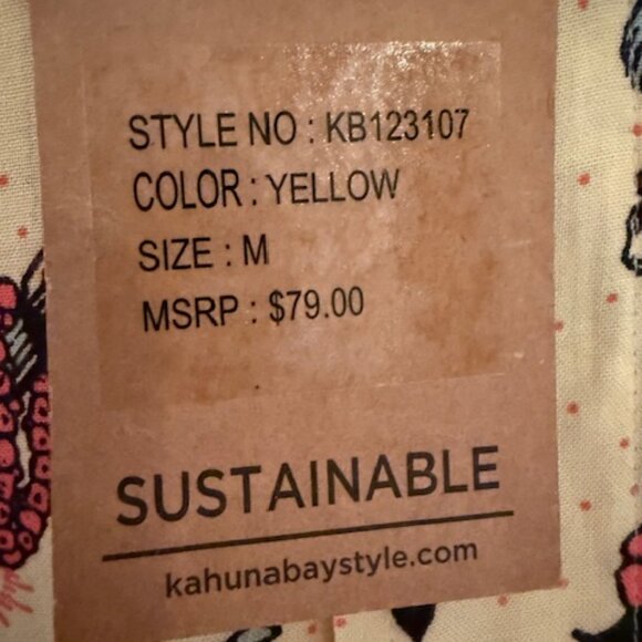 Kahuna Bay Mens Tropical Retro Hawaiian Hula Girl Ukulele Shirt - Medium - Picture 4 of 6